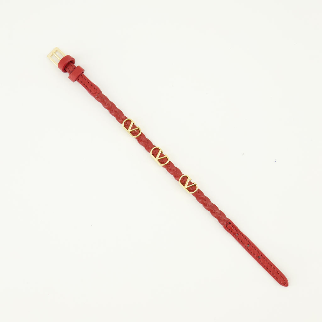 Image de l'article Bracelet en cuir Vlogo rouge de la marque Valentino Garavani pour Femme - Saison Printemps-Été 2026 - Vue détaillée_2