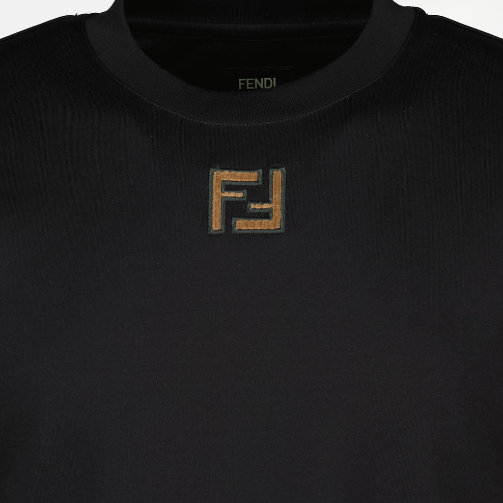 Bild des schwarzen Baumwoll-T-Shirts der Marke Fendi für Herren - Frühjahr-Sommer 2026 - Detailansicht_2