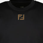 Bild des schwarzen Baumwoll-T-Shirts der Marke Fendi für Herren - Frühjahr-Sommer 2026 - Detailansicht_2