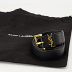 Cinture Cintura in Pelle Cassandre Saint Laurent Nero Femme