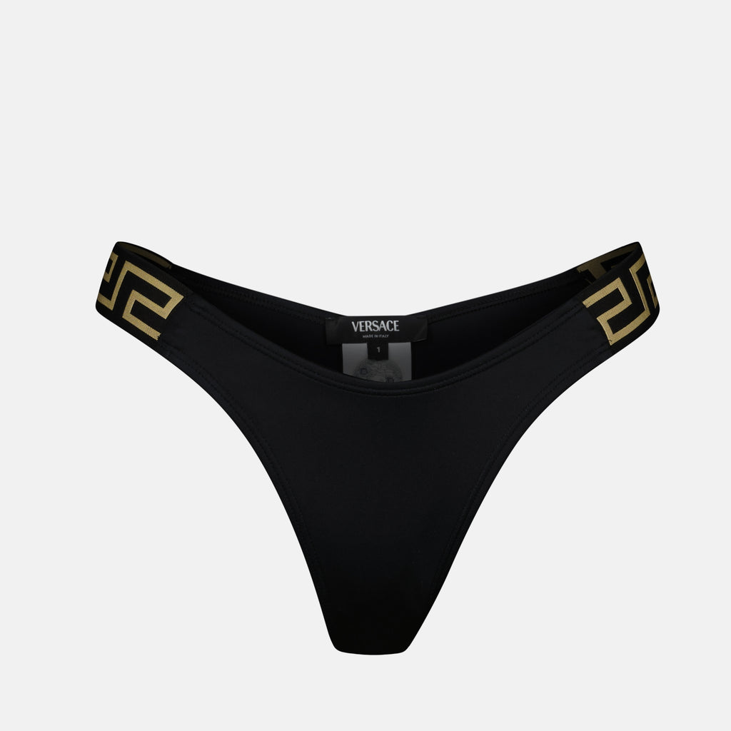Beachwear Bas de bikini Greca Versace Noir Femme