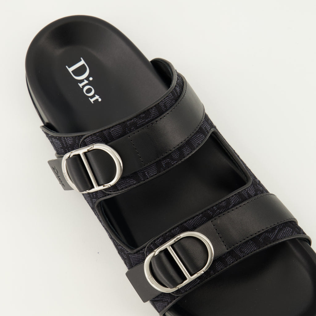 Chaussures ouvertes ブラックのアクアキャンバスサンダル Dior Noir Homme