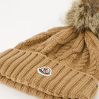 Image of the Moncler Women's Cashmere Beanie with Pom-Pom - Fall-Winter 2025 - Detailed View 2