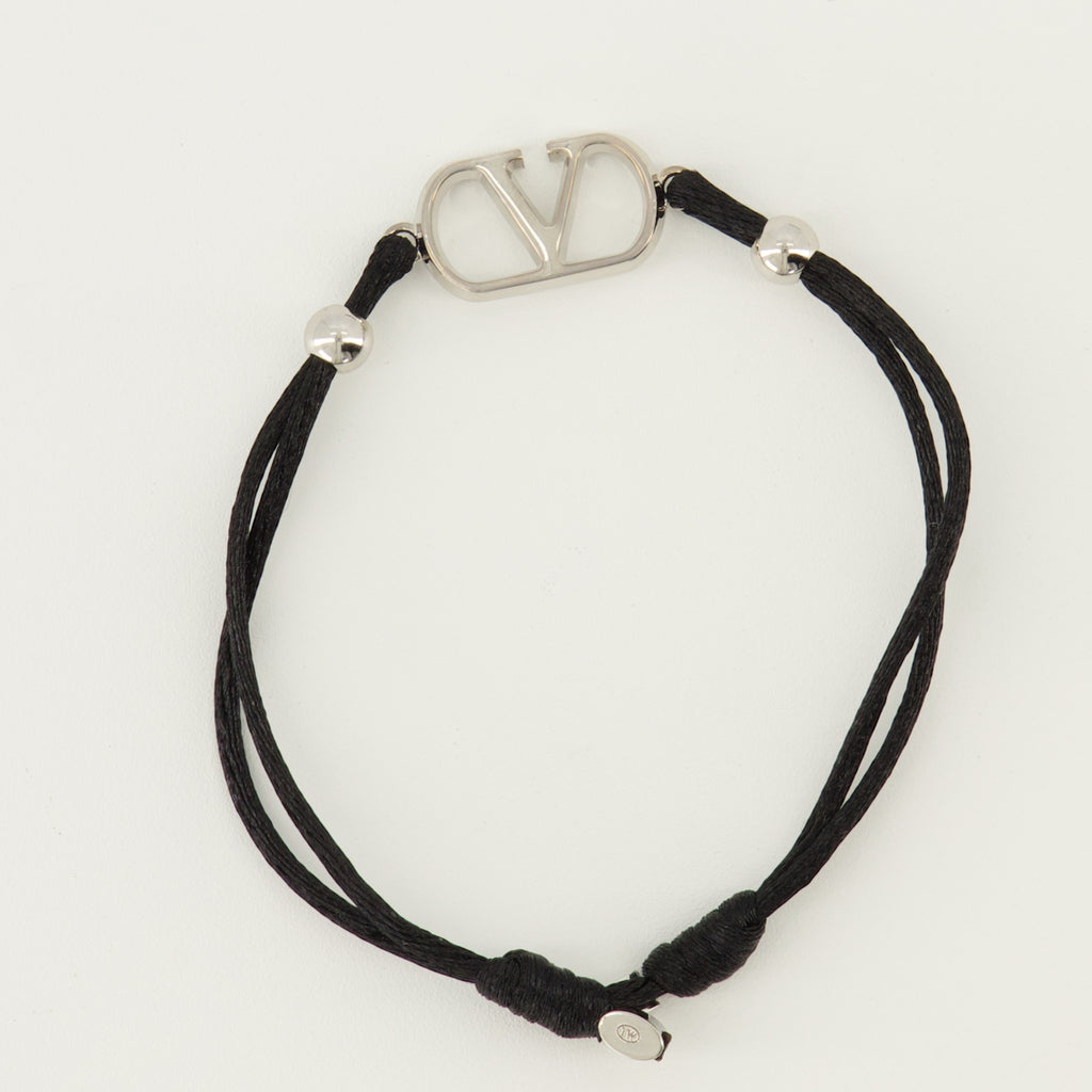 Bijoux VLogoブレスレット（ブラックコットン） Valentino Garavani Noir Homme