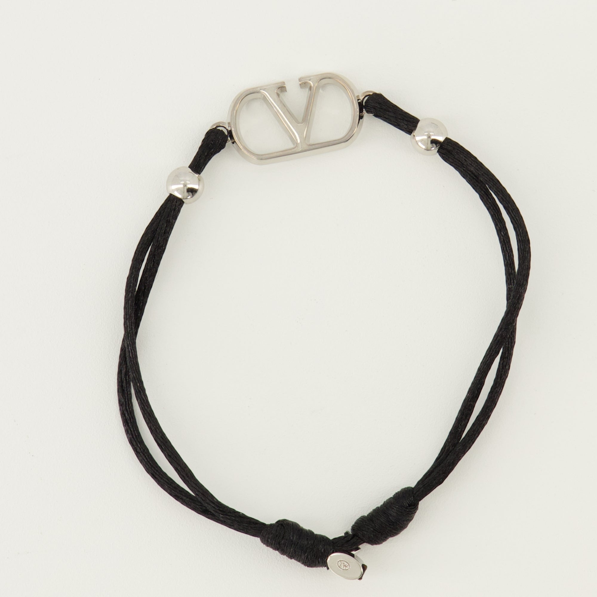 Bijoux 검은색 코튼 VLogo 팔찌 Valentino Garavani Noir Homme