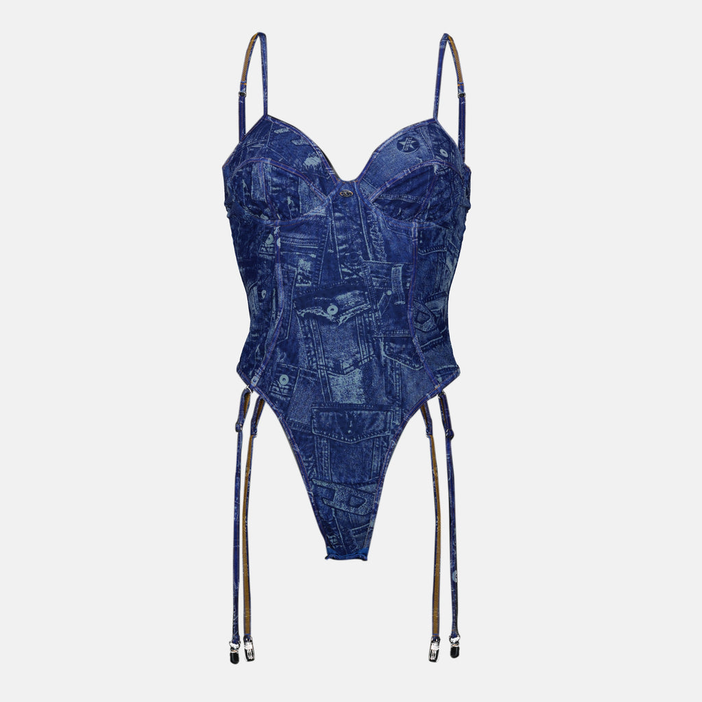 Image de l'article Body Bridget-DNM bleu jean de la marque Diesel pour Femme - Saison Printemps-Été 2026 - Vue de Face