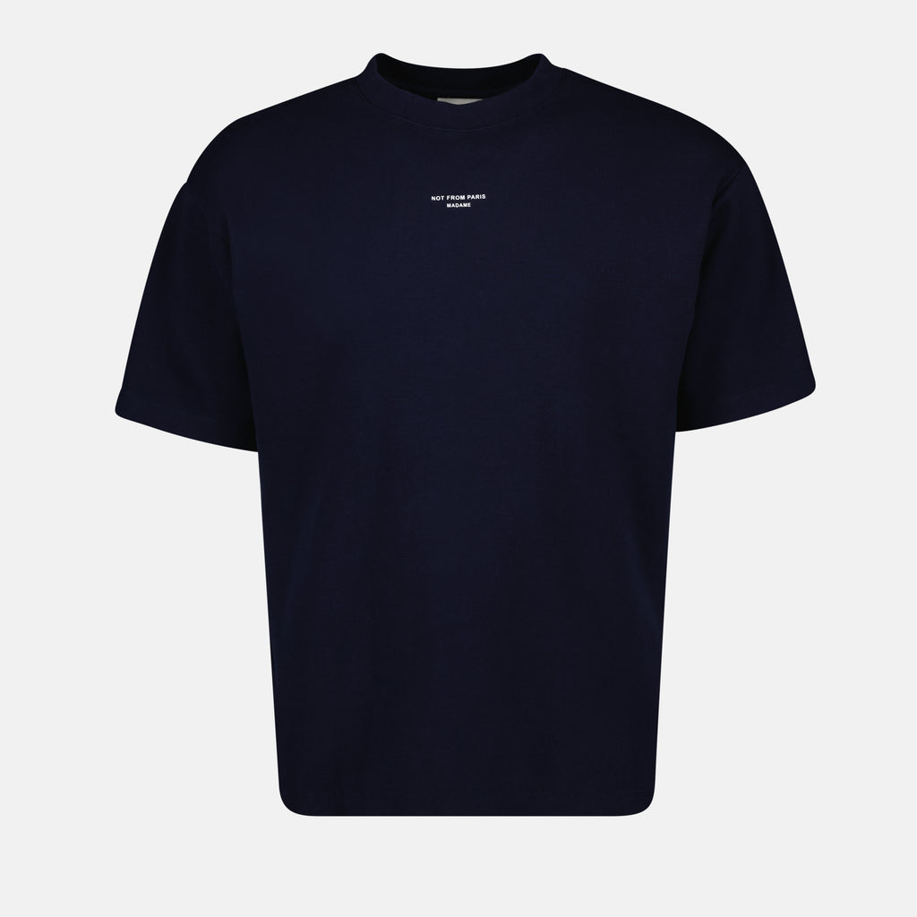 T-shirts Classic Navy Blue Slogan T-shirt Drole De Monsieur Dark blue Homme