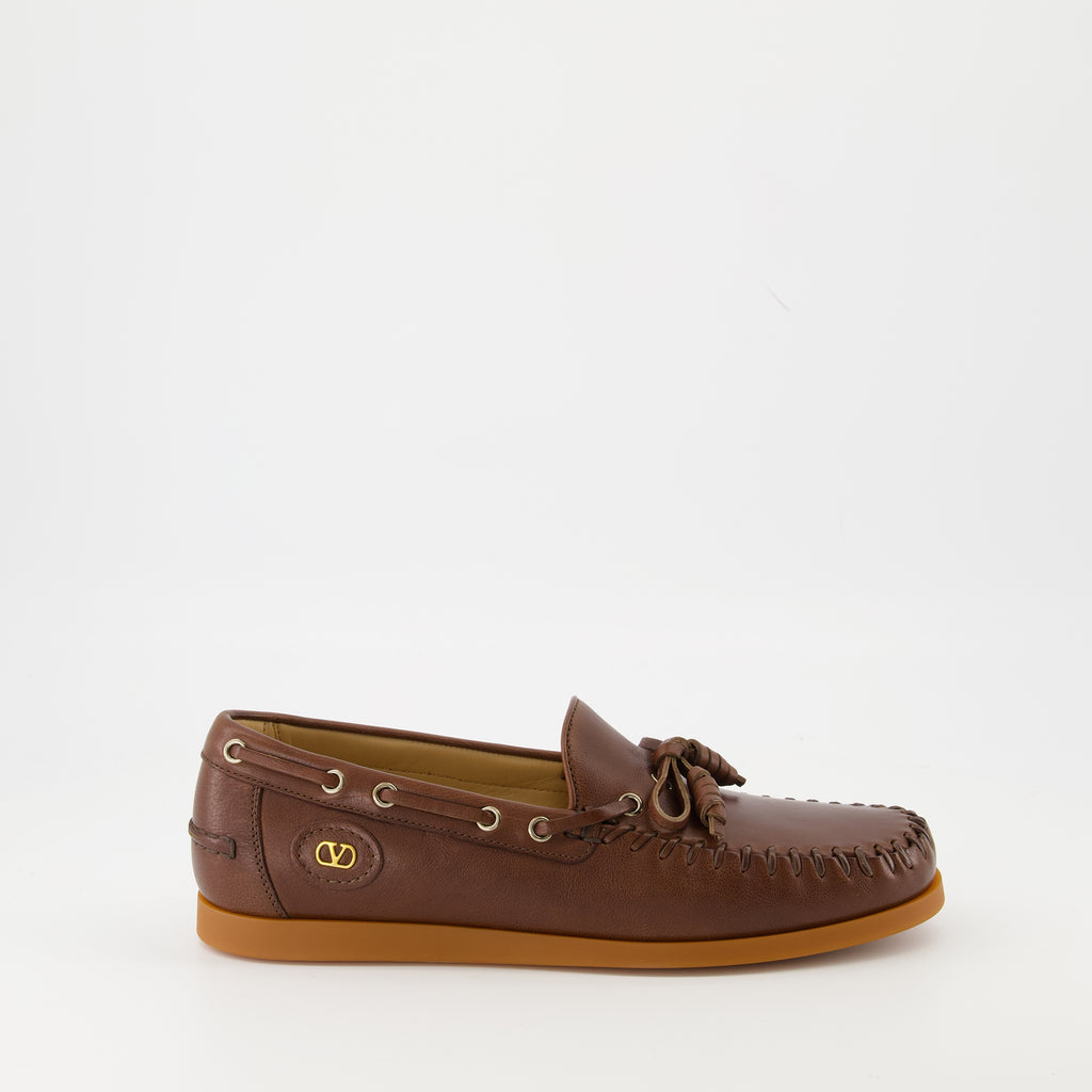 Mocassins Chaussures bateau Palm Avenue Valentino Garavani Marron Homme