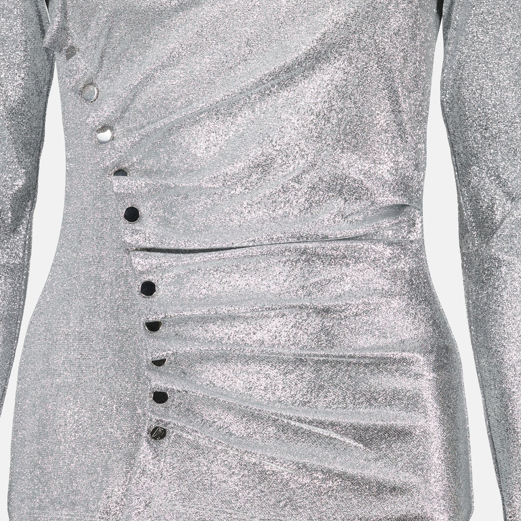 Tops Drapiertes Lurex-Top Rabanne Silber Femme