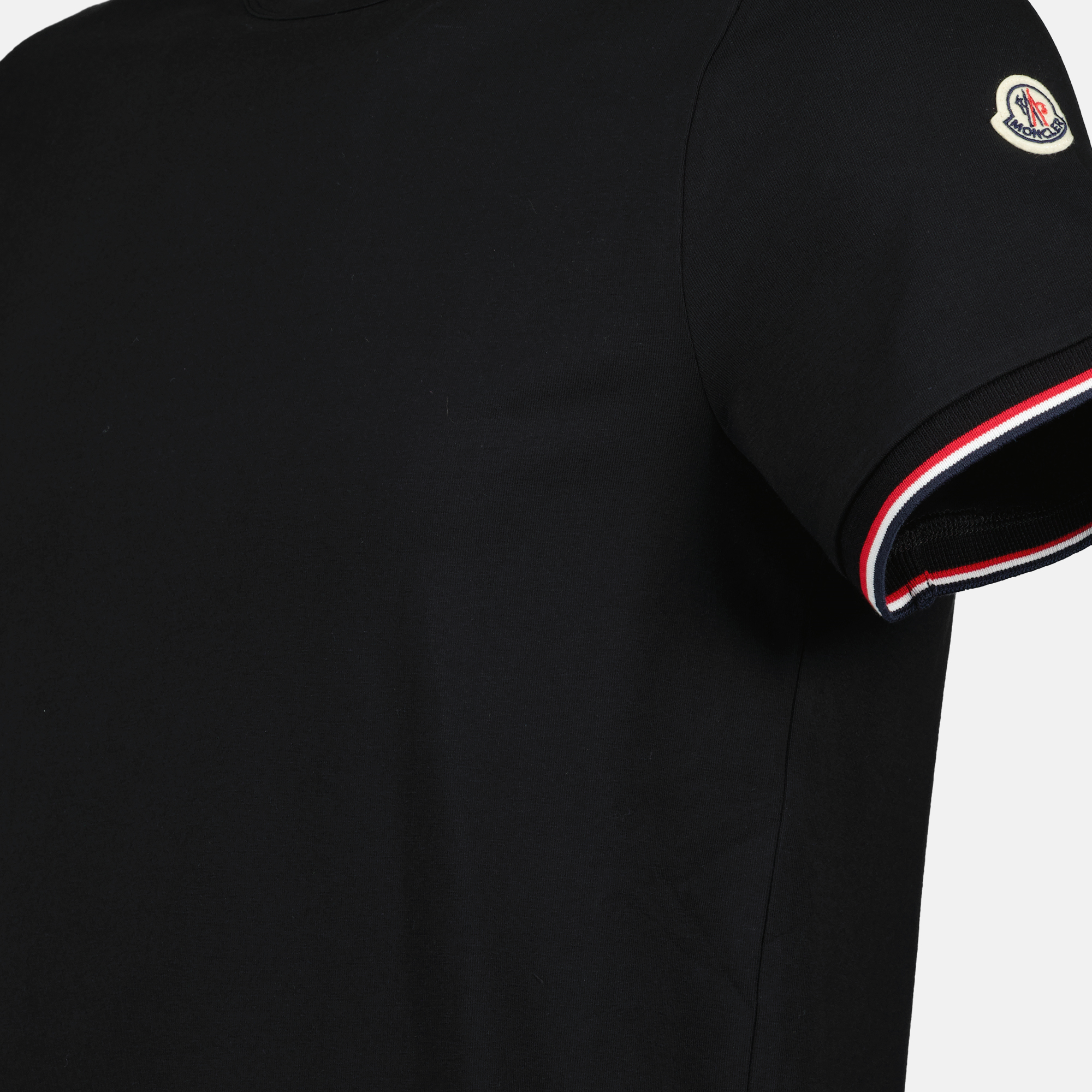 Camisetas T-shirt com Listra Tricolor Moncler Preto Homme