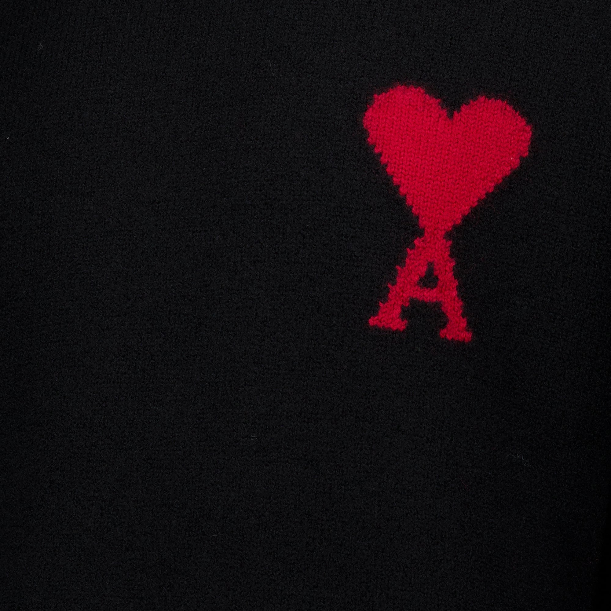 Maille Suéter negro AMI Heart de cuello alto Ami PARIS Noir Unisexe