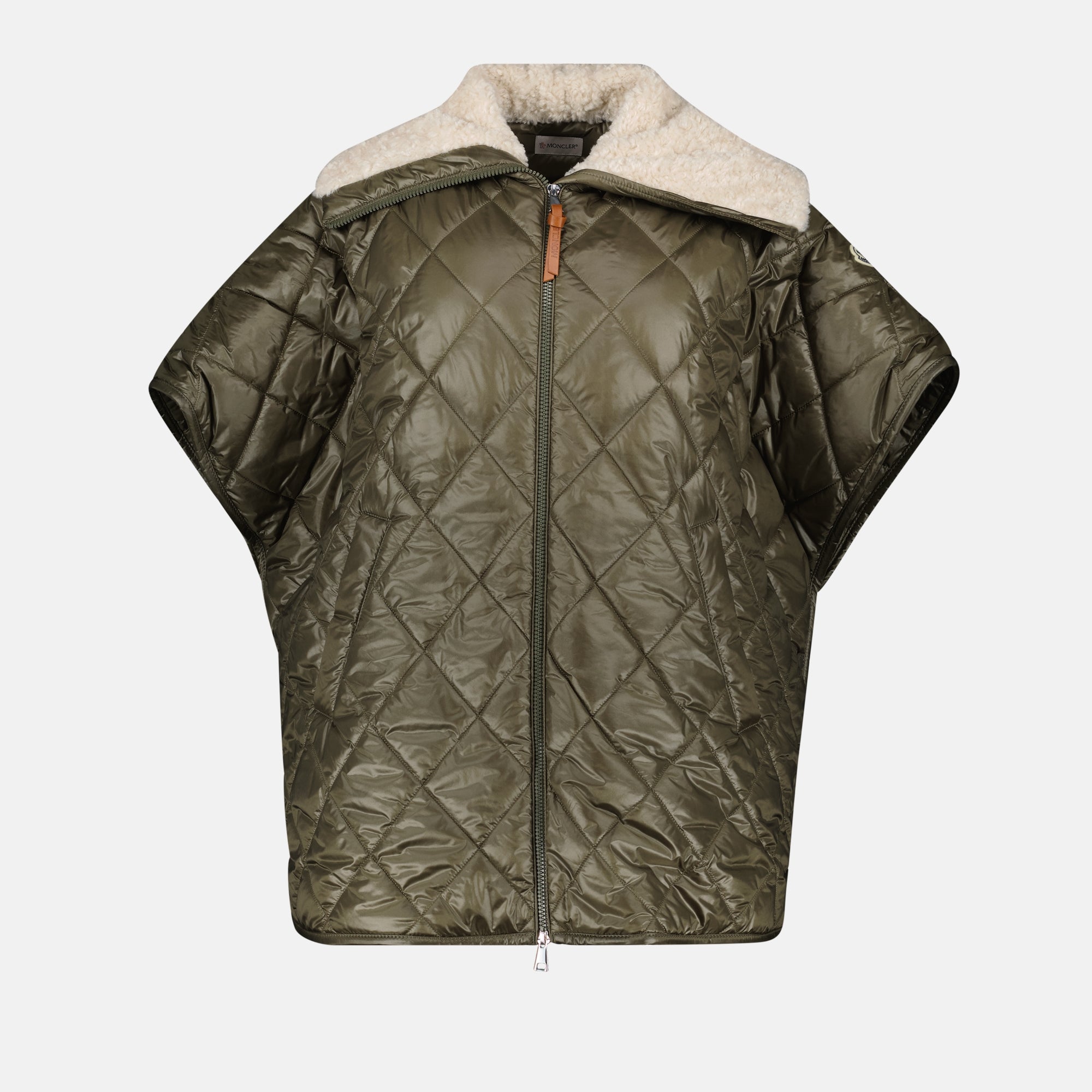 Vestes Cape matelassée Moncler Kaki Femme