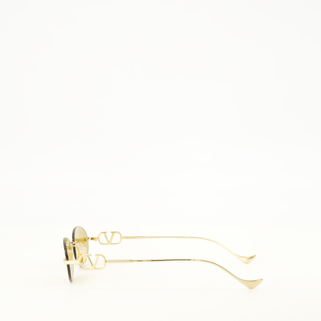 Lunettes Geometrische Metallbrille Valentino Garavani Doré Femme