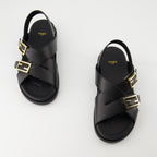 오픈 슈즈 펜디 필 샌들 Fendi 검은색 Femme