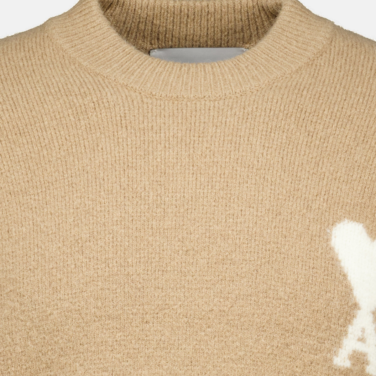Maille Beige AMI Heart Sweater Ami PARIS Beige Unisexe