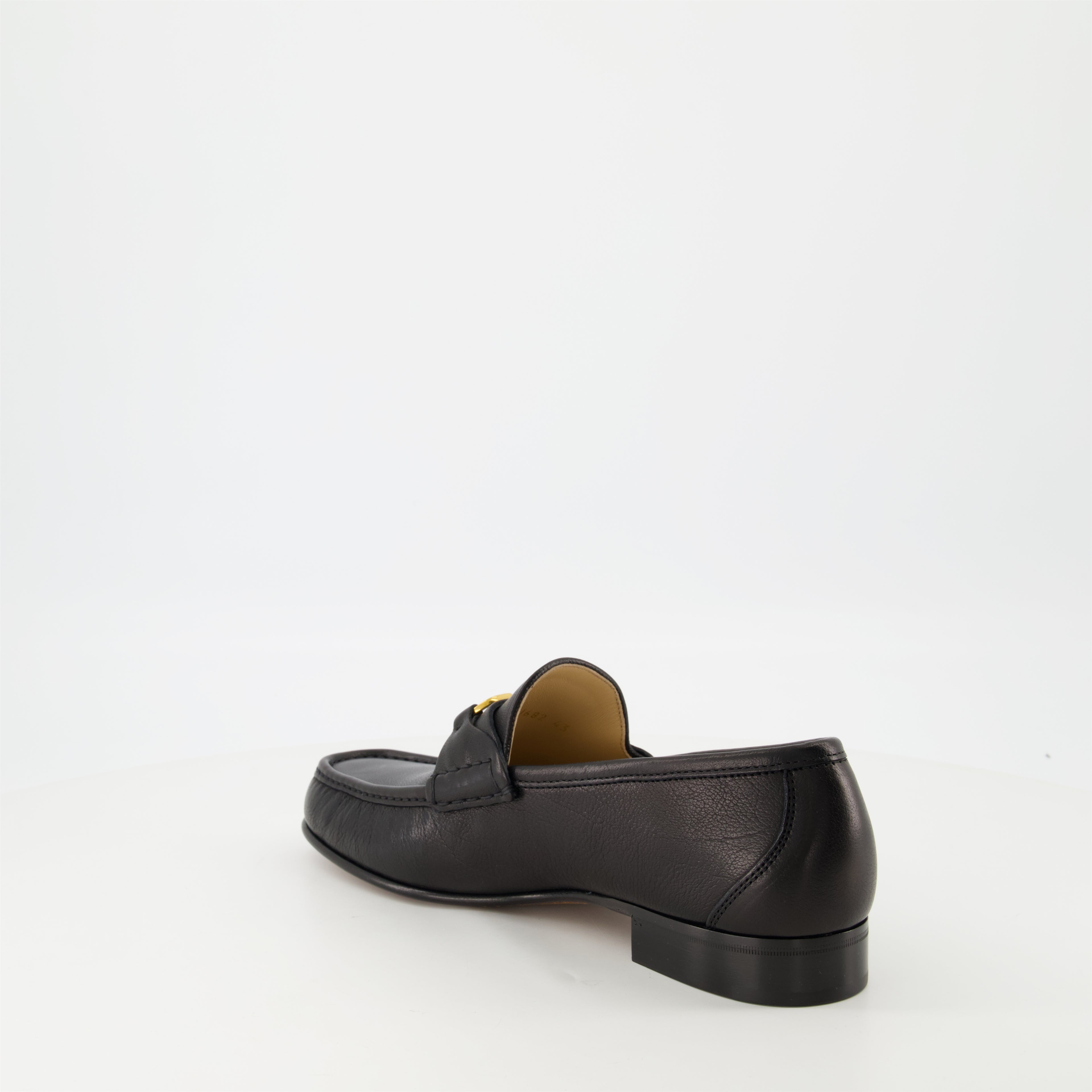 Mocassins Mocassini in Pelle Nappa Nera VLogo Valentino Garavani Noir Homme