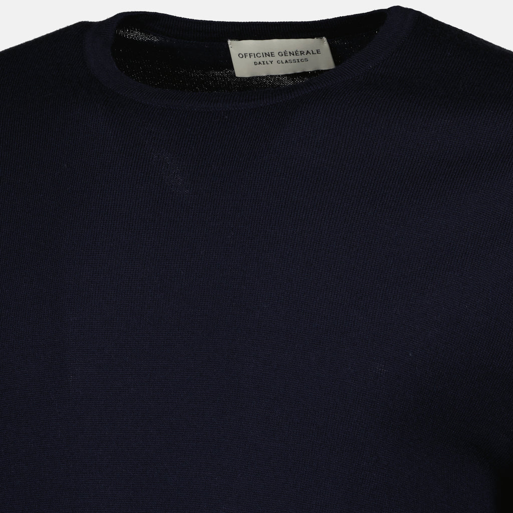 Maille ネイビーブルーウールセーター Officine Générale Bleu foncé Unisexe