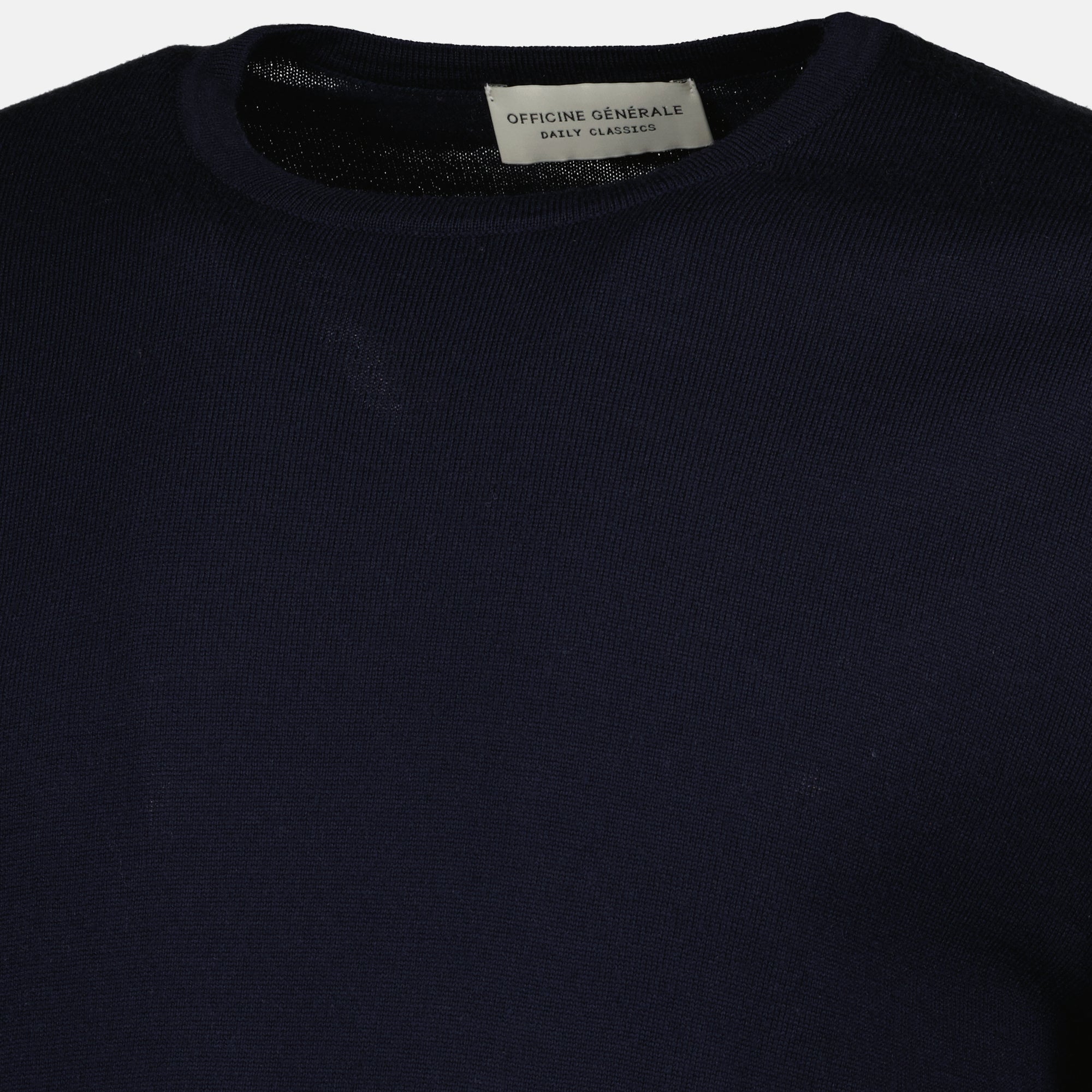 Maille Pull en laine bleu marine Officine Générale Bleu foncé Unisexe