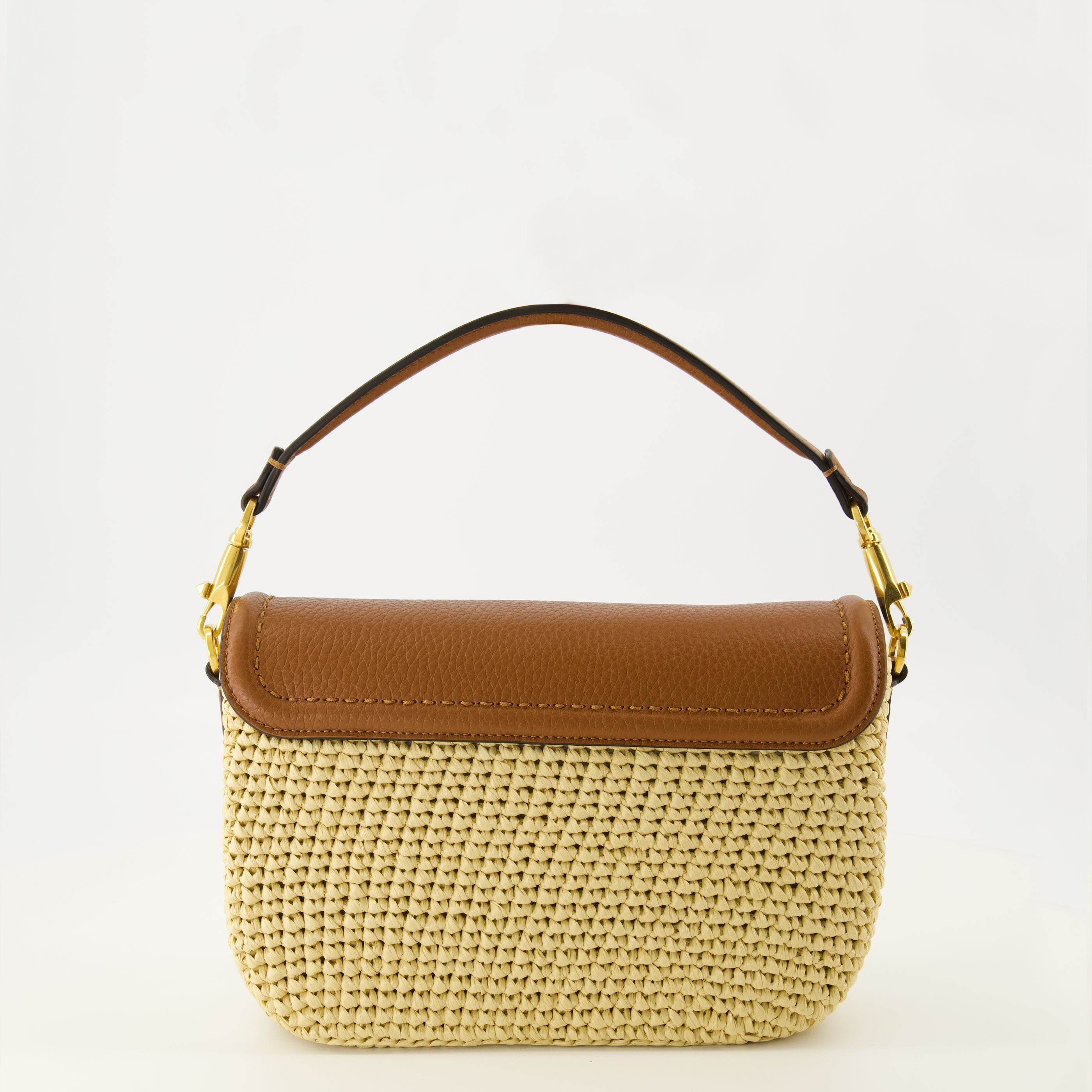 Sacs à main et épaule Bolso de rafia y cuero beige Valentino Garavani Beige Femme