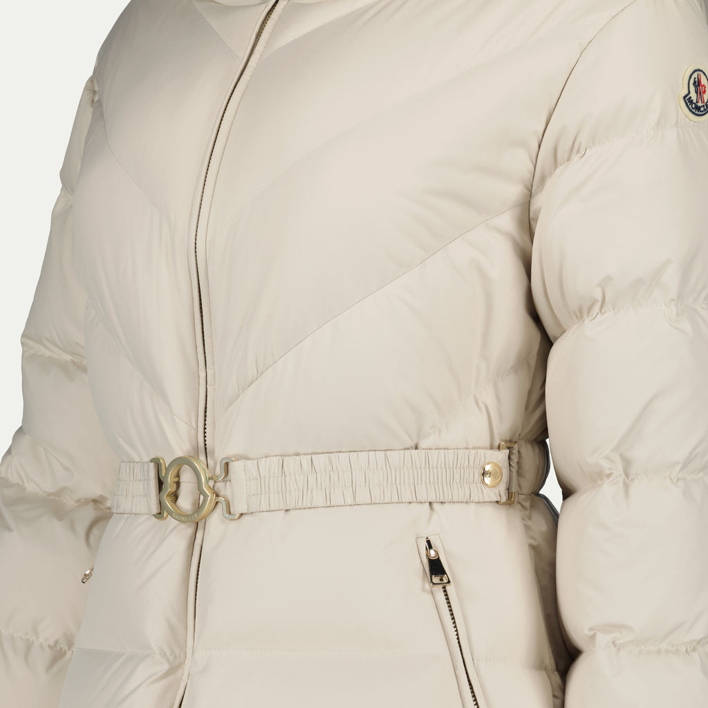 Manteaux Doudoune Brosse Moncler Blanc Femme