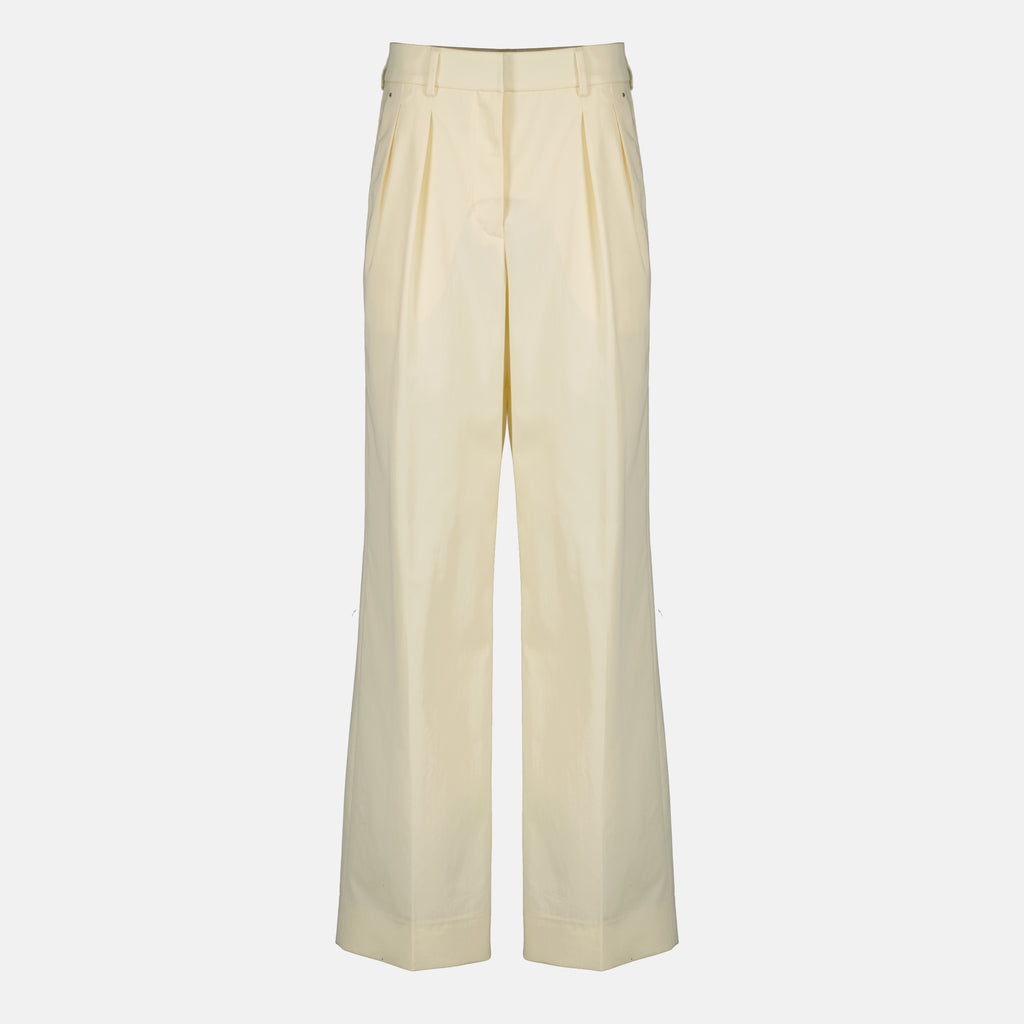 Pantalons Helle Baumwoll-Gabardine-Hose Moncler Blanc Femme