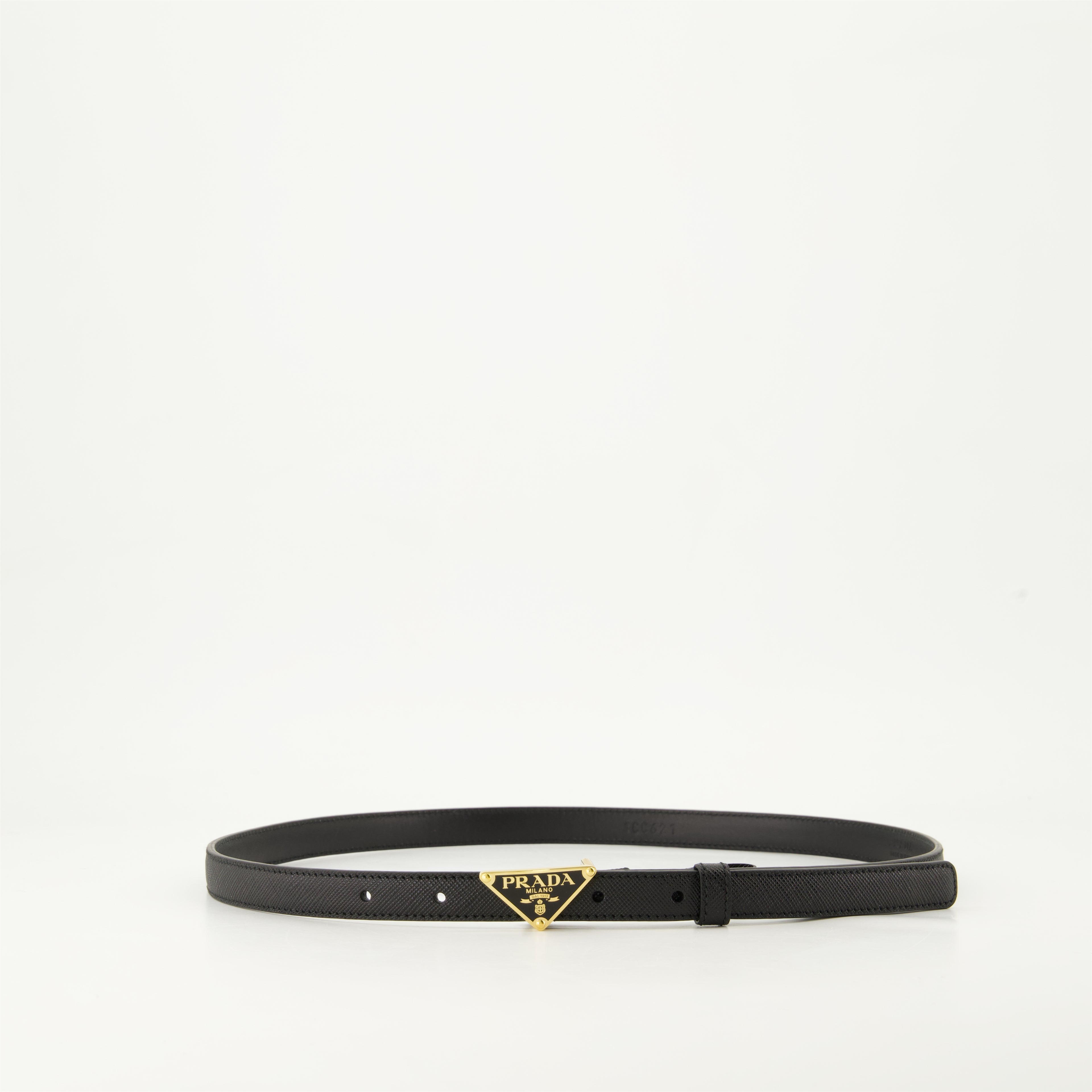 Belts Saffiano Slim Belt Prada Black Femme