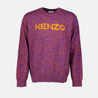 Maille Pull à logo Kenzo Violet Homme