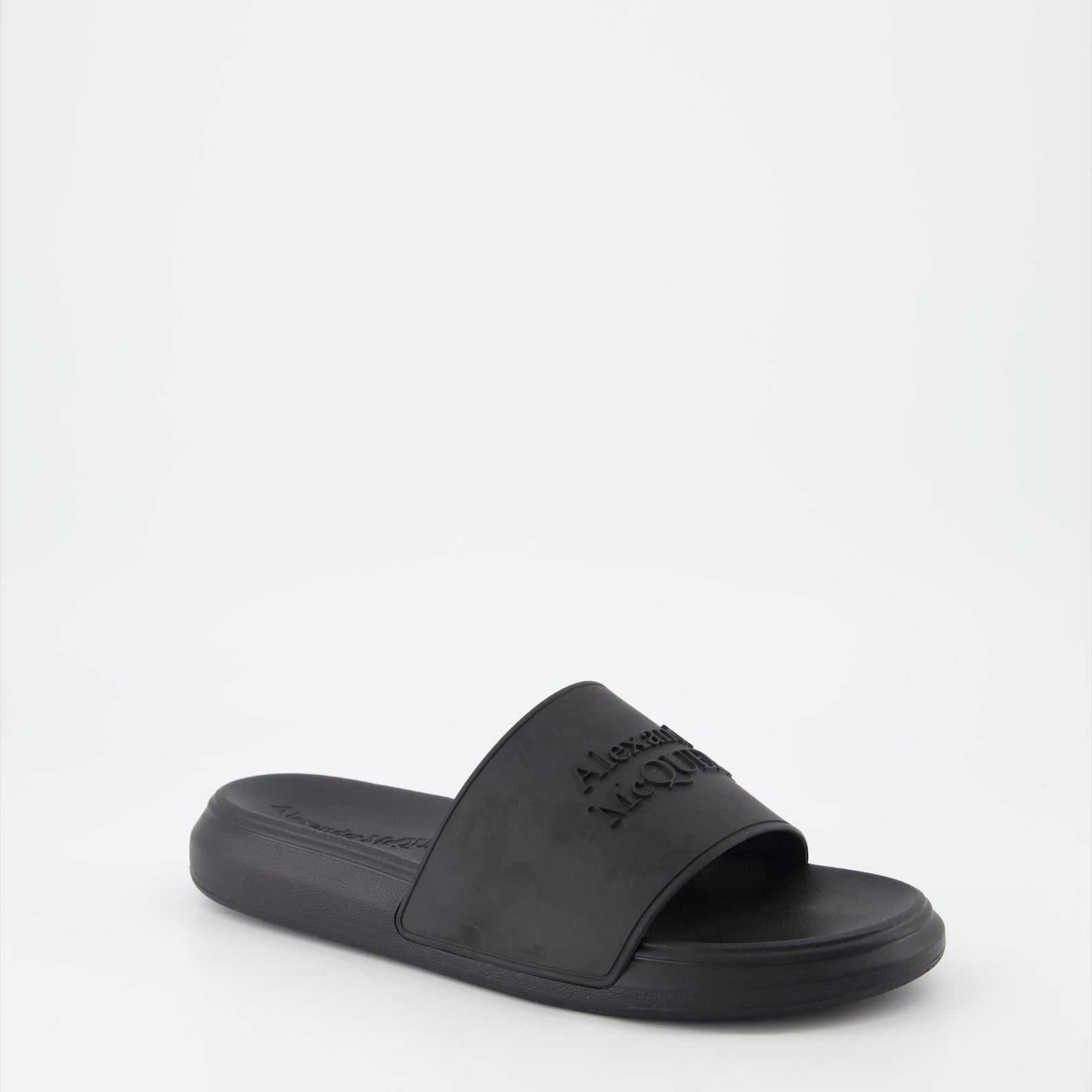 Offene schuhe Claquettes à logo Alexander McQueen Schwarz Homme