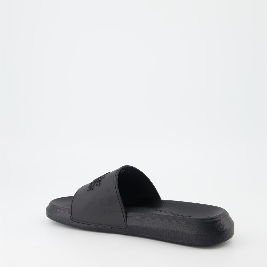 Zapatos abiertos Claquettes à logo Alexander McQueen Negro Homme