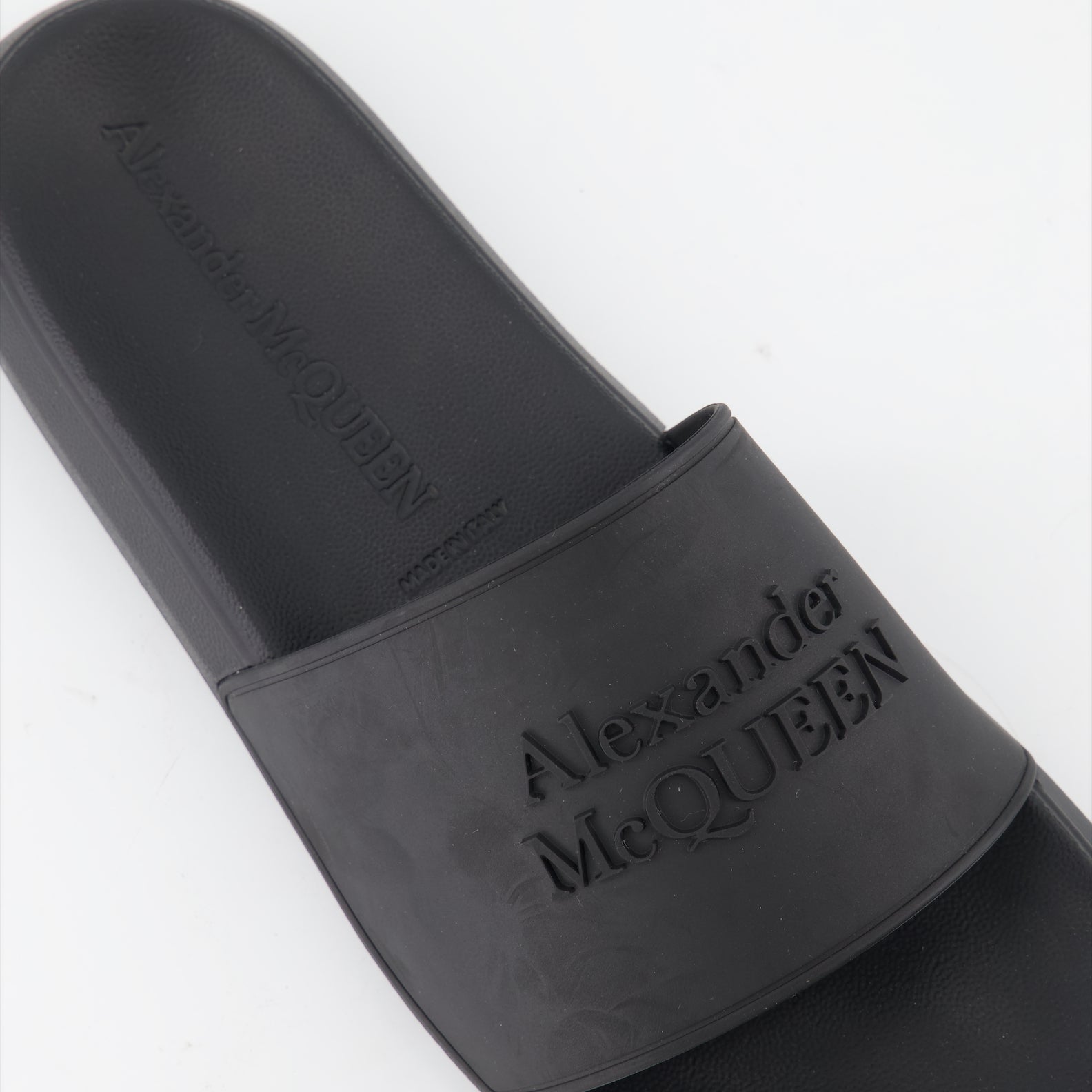 Offene schuhe Claquettes à logo Alexander McQueen Schwarz Homme
