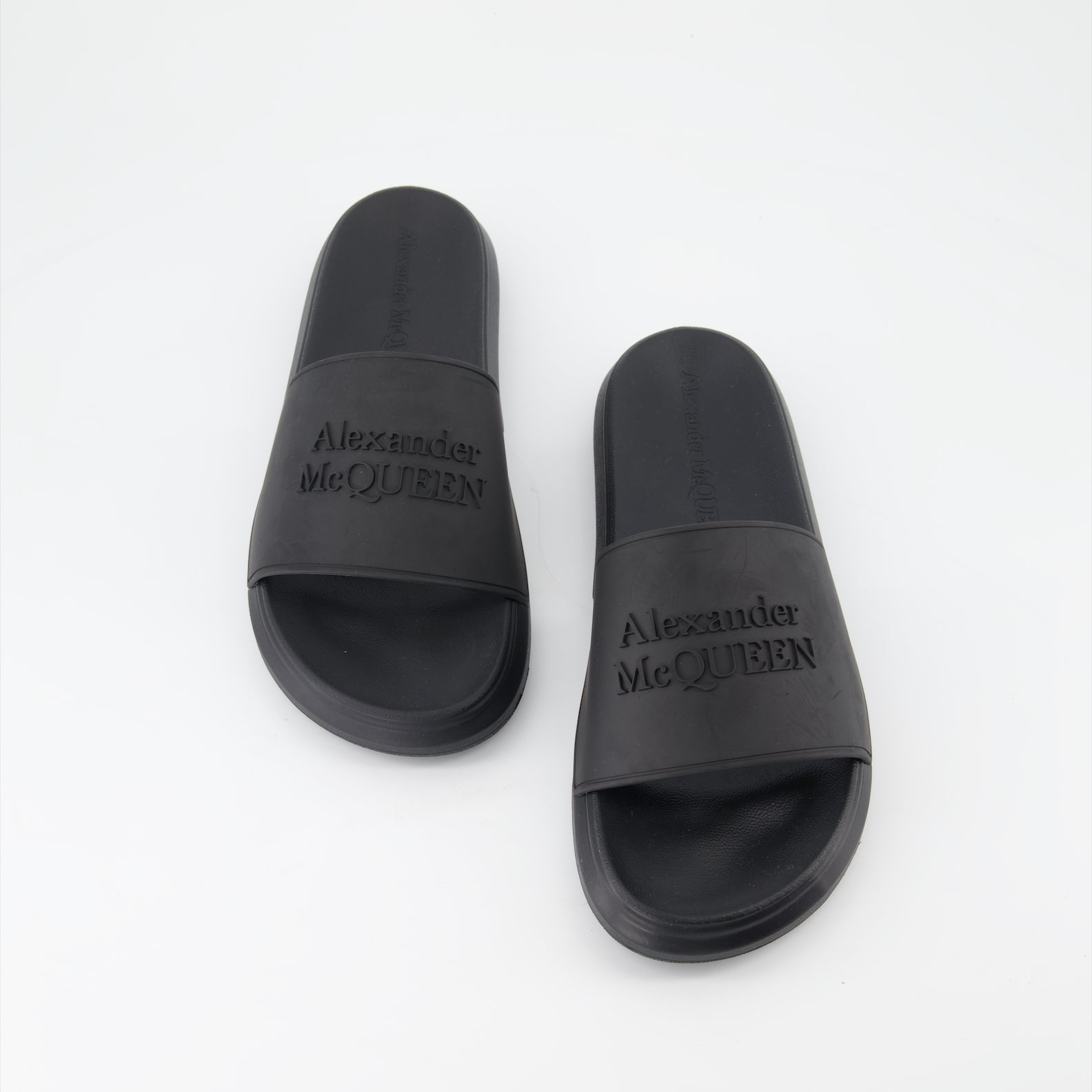 Offene schuhe Claquettes à logo Alexander McQueen Schwarz Homme