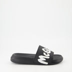 Sapatos abertos Claquettes Graffiti Alexander McQueen Preto Homme