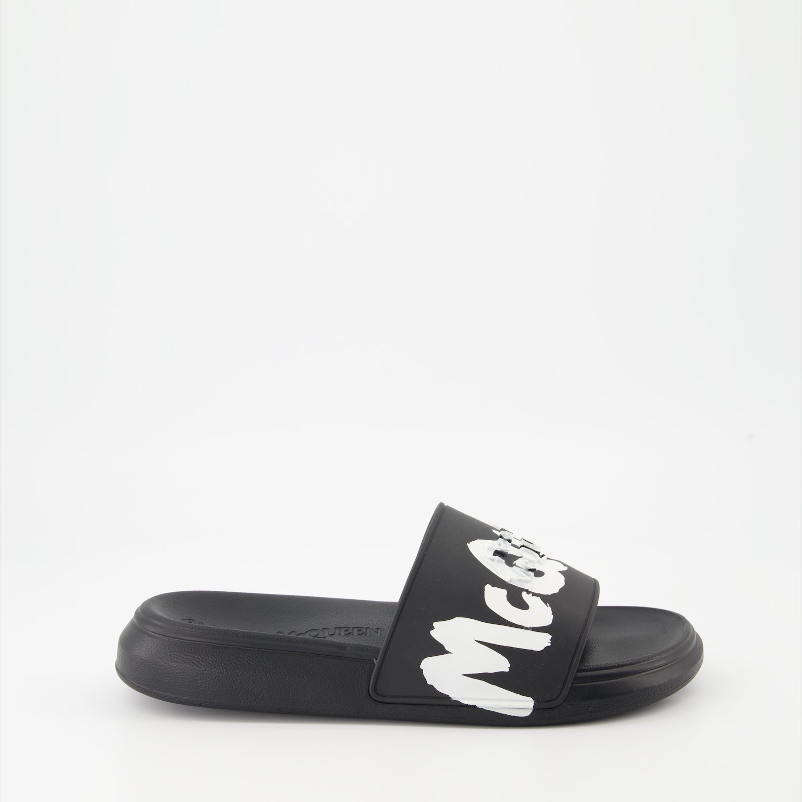 Sapatos abertos Claquettes Graffiti Alexander McQueen Preto Homme