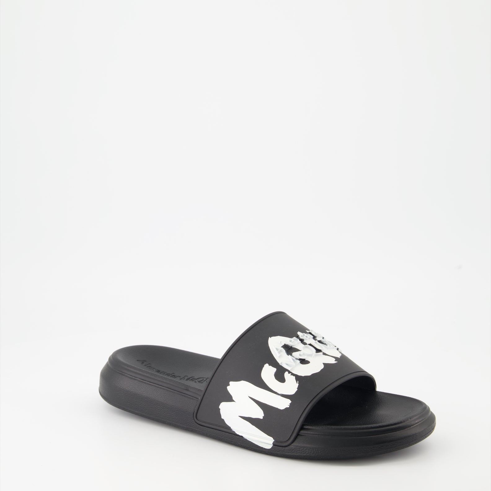 Sapatos abertos Claquettes Graffiti Alexander McQueen Preto Homme