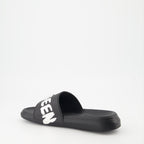 Sapatos abertos Claquettes Graffiti Alexander McQueen Preto Homme