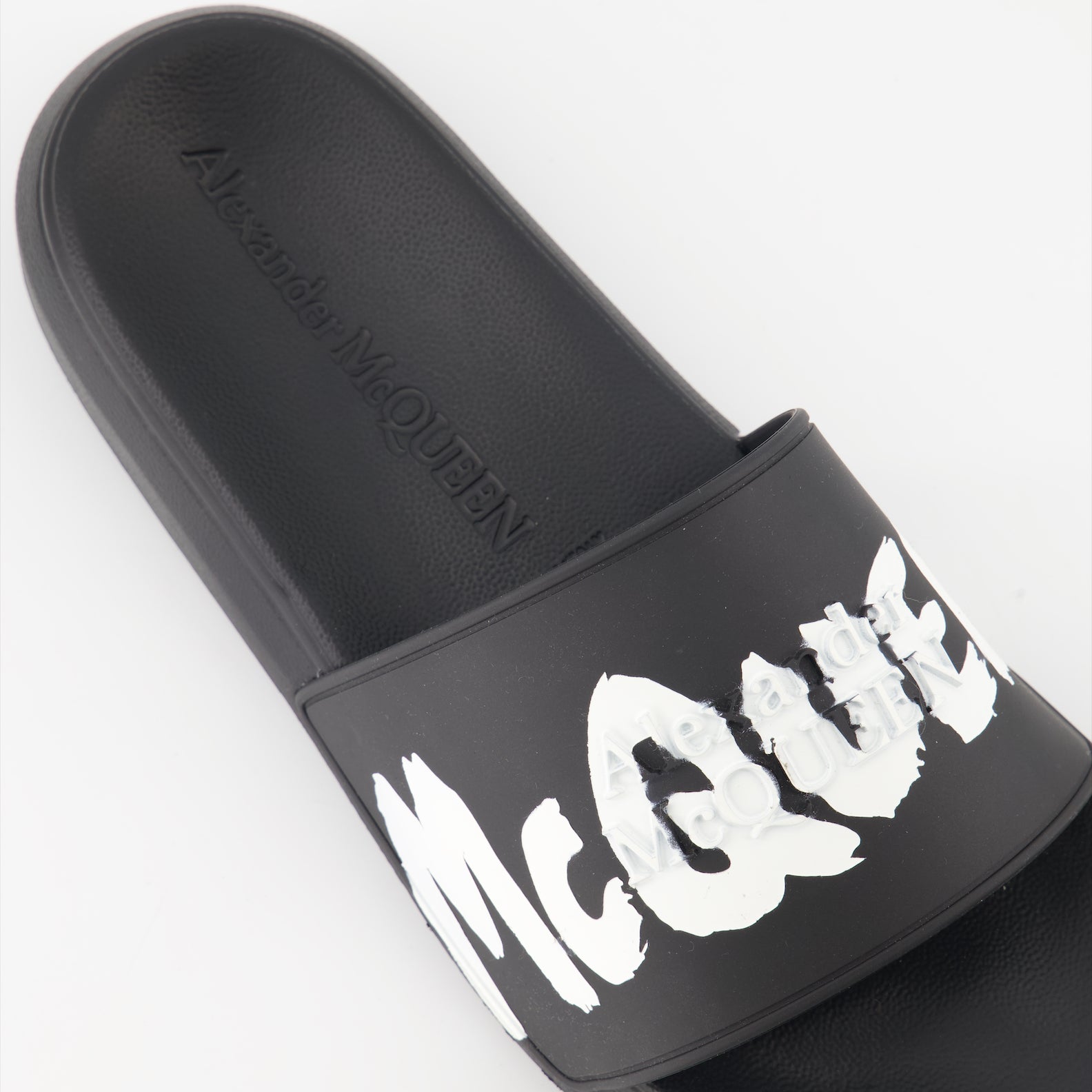 Sapatos abertos Claquettes Graffiti Alexander McQueen Preto Homme