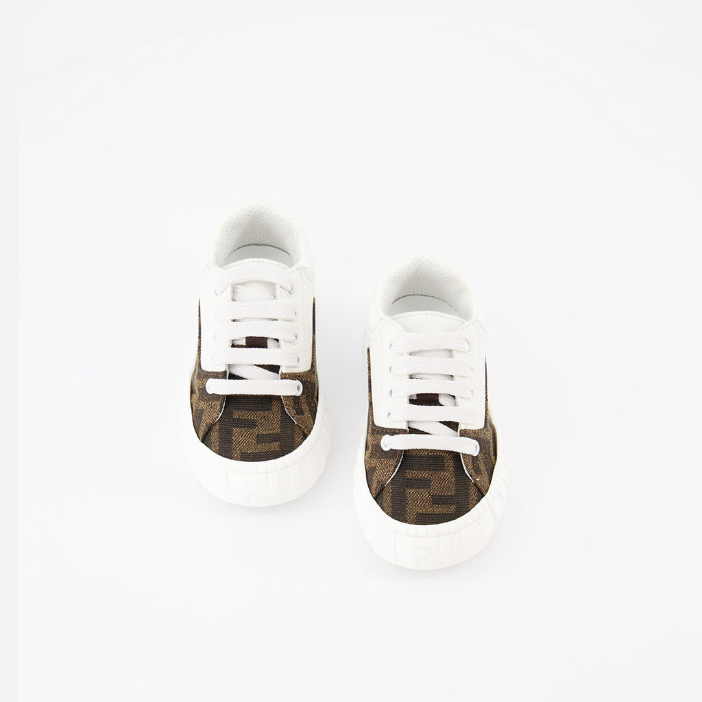 Chaussures Baskets FF Fendi Marron Enfants