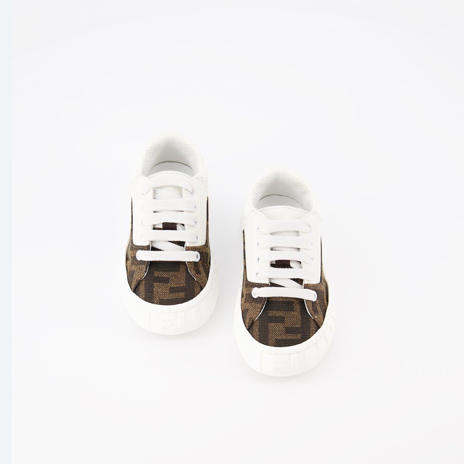 Chaussures Baskets FF Fendi Marron Enfants