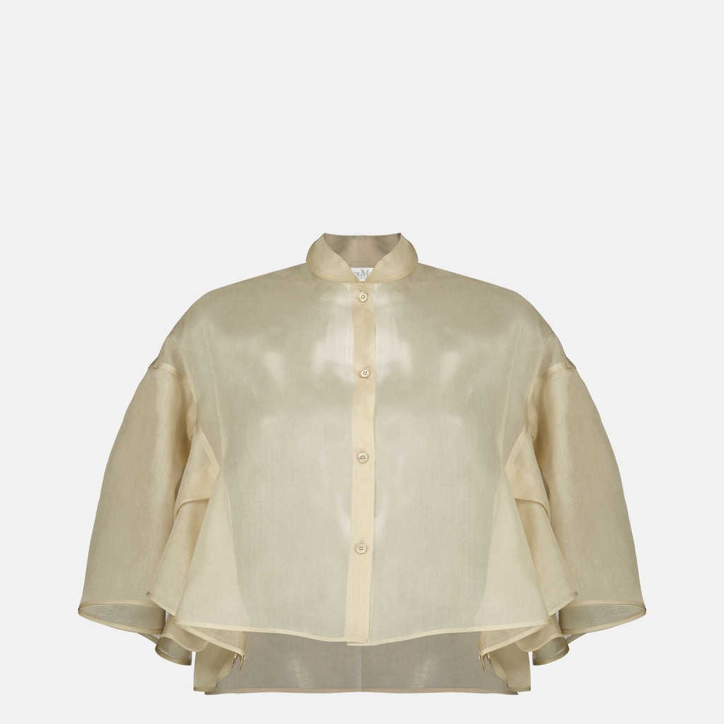 Immagine dell'articolo Camicia beige in organza di seta del marchio Max Mara per Donna - Stagione Primavera-Estate 2026 - Vista Fronte