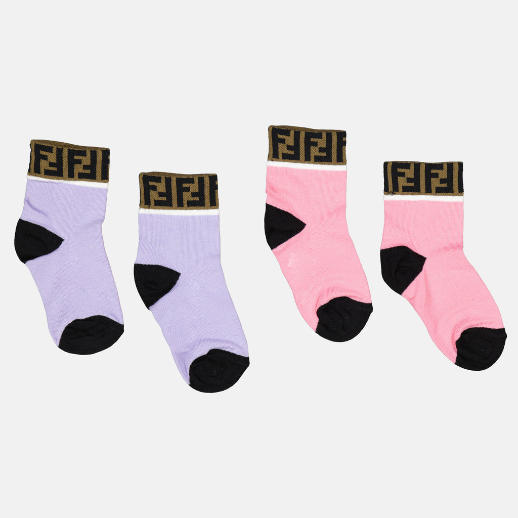 Accessori Lot de chaussettes FF Fendi Rosa Bambini