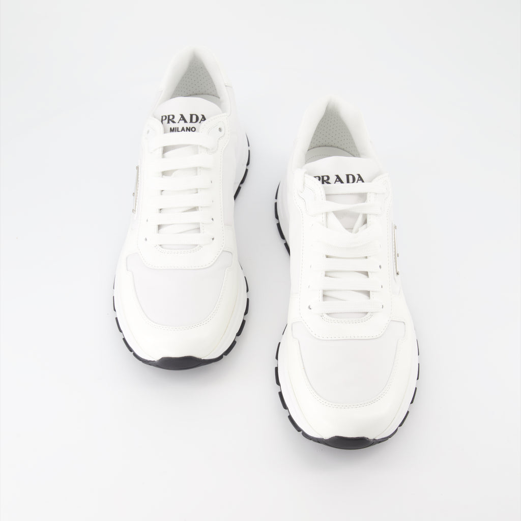 Baskets Baskets en nylon Prada Blanc Homme