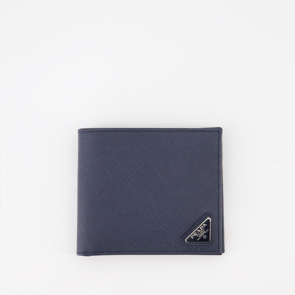 Small leather goods Saffiano wallet Prada Blue Man