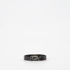 Bijoux Bracelet Cassandre en cuir noir Saint Laurent Noir Unisexe