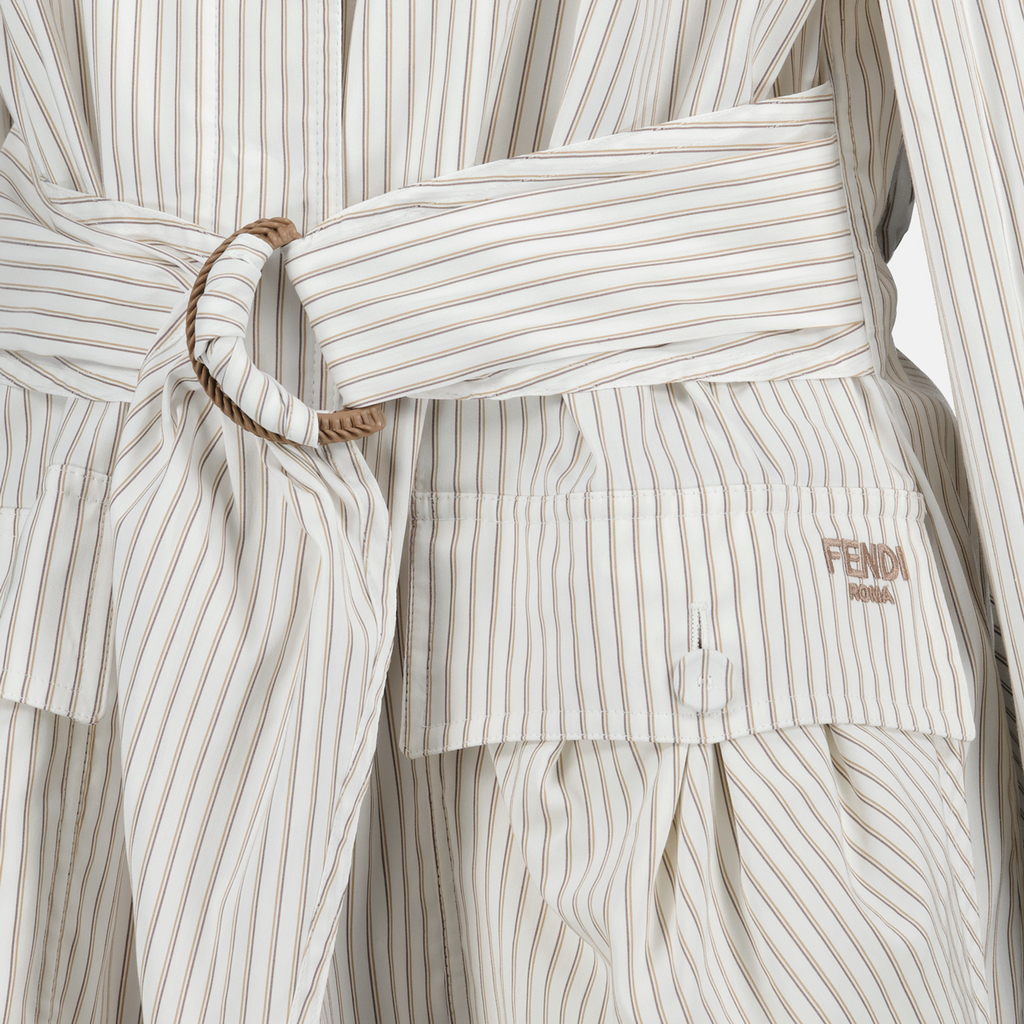 Vestes Veste cintrée à rayures Fendi Blanc Femme