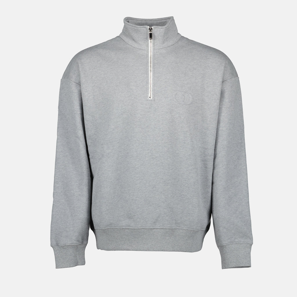 Sweatshirts Zip Collar Sweatshirt Dior Gray Homme