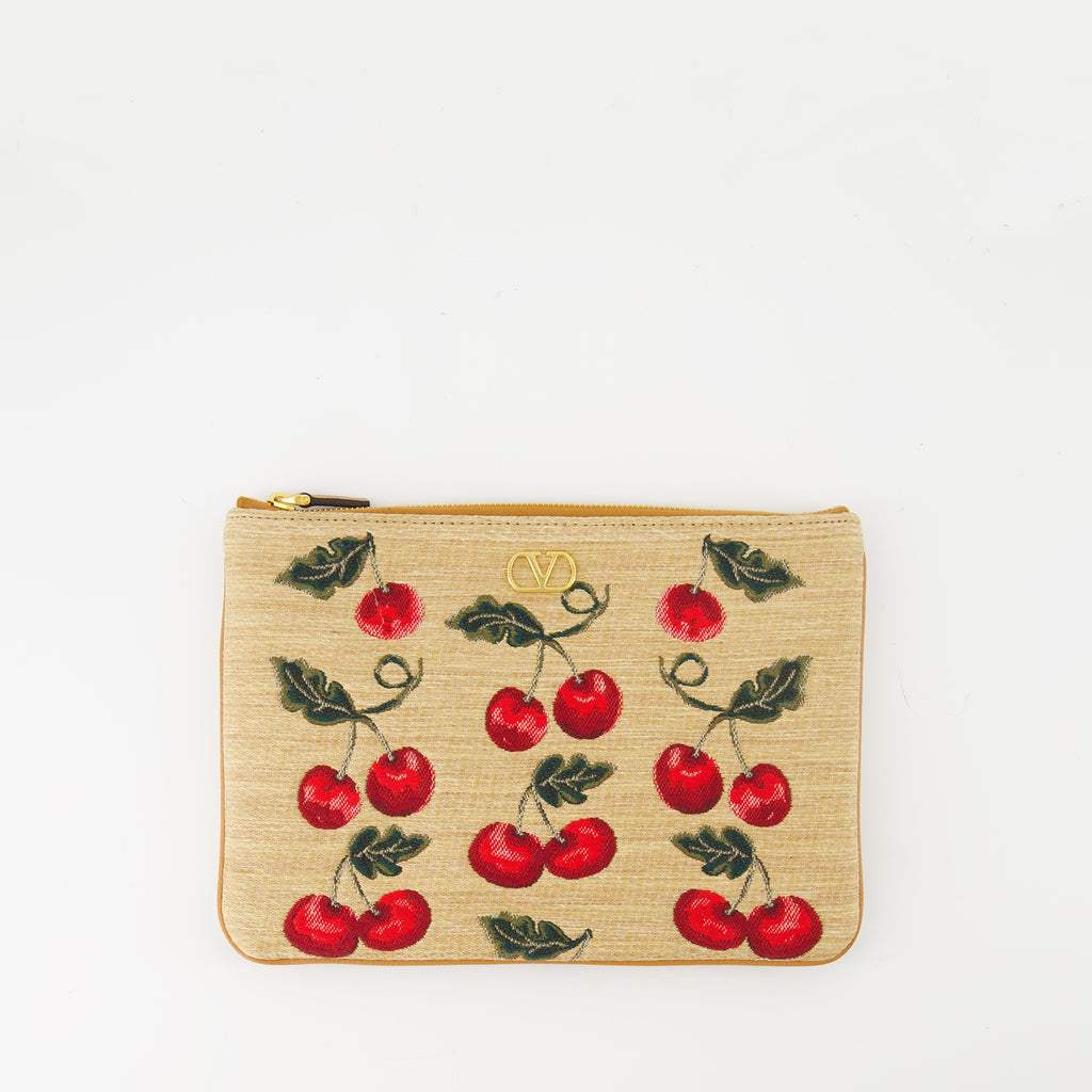 Kleine lederwaren Cherryfic Pouch Valentino Garavani Beige Femme
