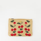 Kleine lederwaren Cherryfic Pouch Valentino Garavani Beige Femme