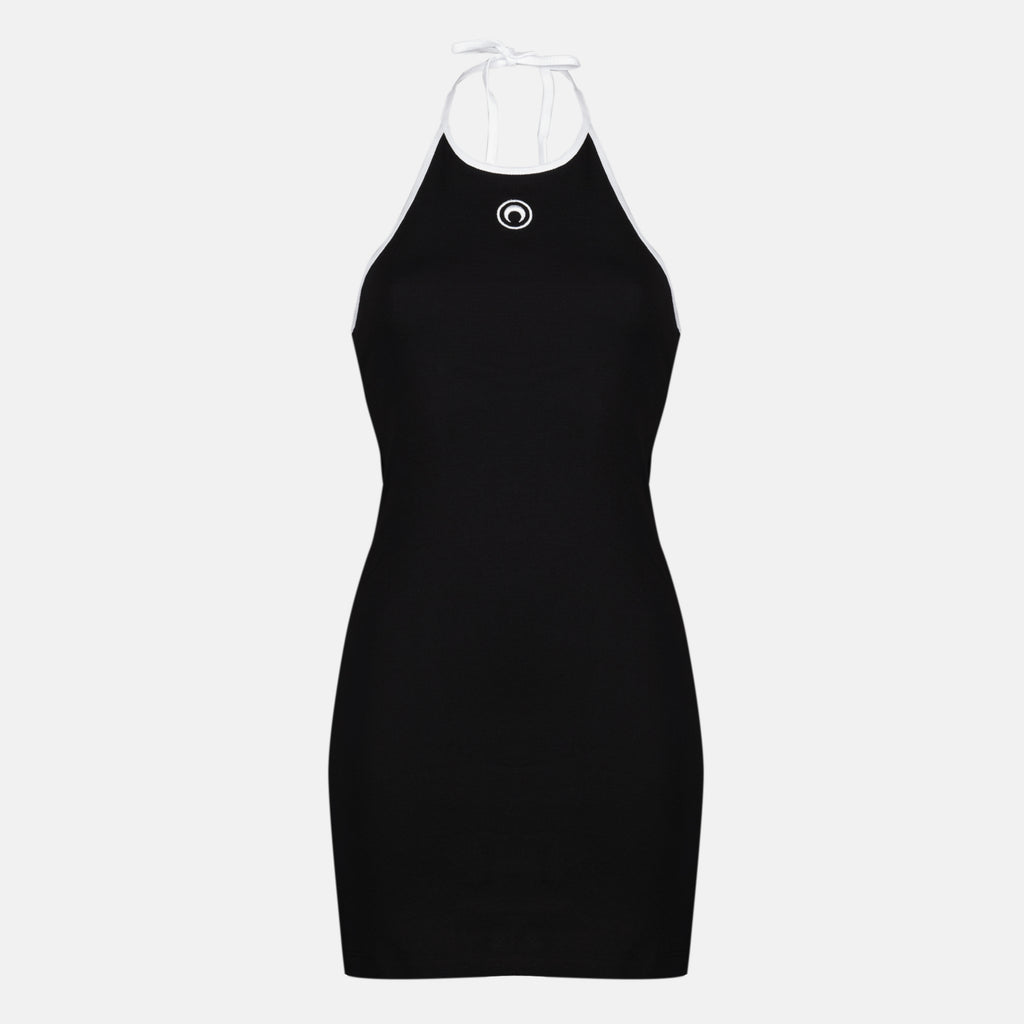 Robes Vestido Curto Moon Sem Costas Preto Marine Serre Noir Femme