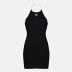 Robes 숏 문 백리스 드레스 블랙 Marine Serre Noir Femme