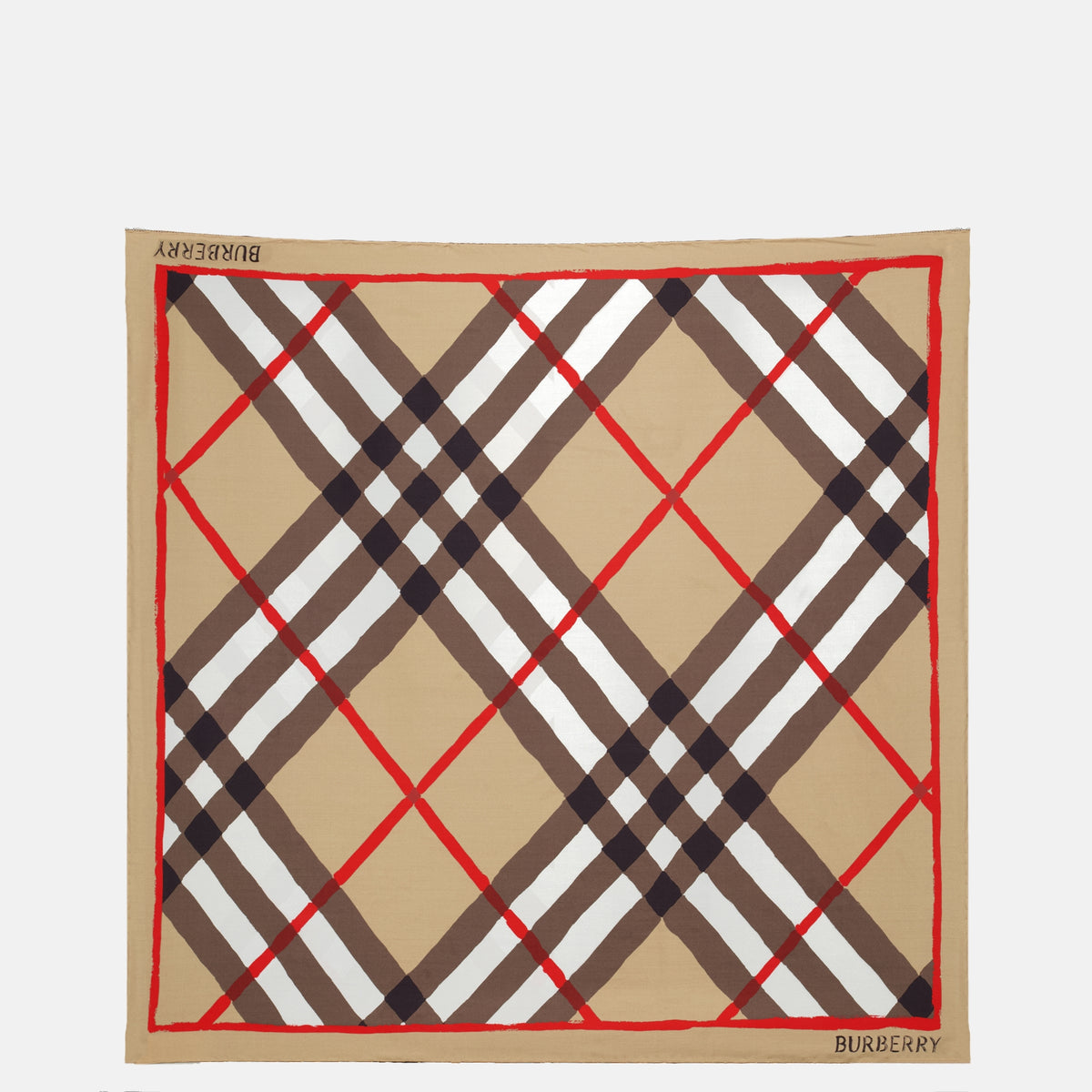 Écharpes, foulards et gants Foulard Argyle beige à carreaux Burberry Marron Unisexe